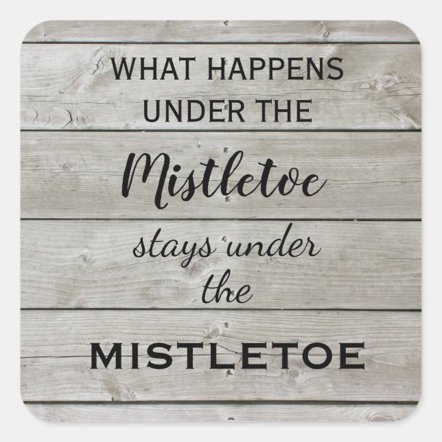 Pegatina Cuadrada Mistletoe Holiday (Anverso)