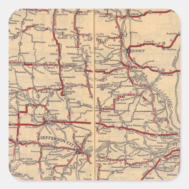 Pegatina Cuadrada Misuri 11 (Anverso)