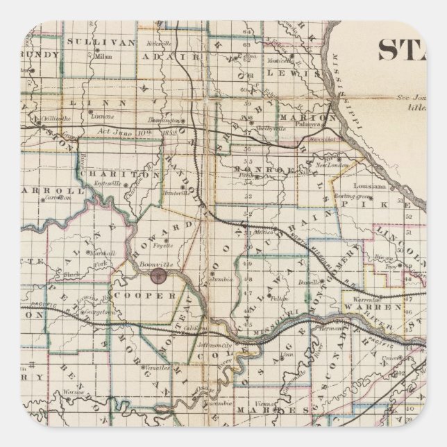 Pegatina Cuadrada Misuri 2 (Anverso)