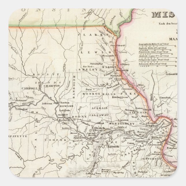 Pegatina Cuadrada Misuri 2 (Anverso)