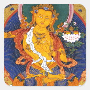 PEGATINA CUADRADA MITOLOGÍA DE MANJUSHRI TÍBET