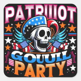 Pegatina Cuadrada Mitos fantasma y patriotismo en el arte pop