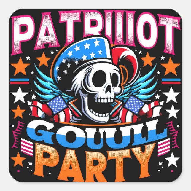 Pegatina Cuadrada Mitos fantasma y patriotismo en el arte pop (Anverso)