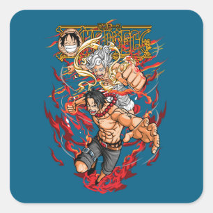 Pegatina Cuadrada Mnagá One Piece
