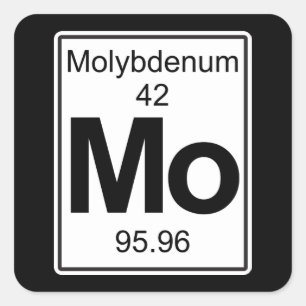Pegatina Cuadrada Mo - Molybdeno