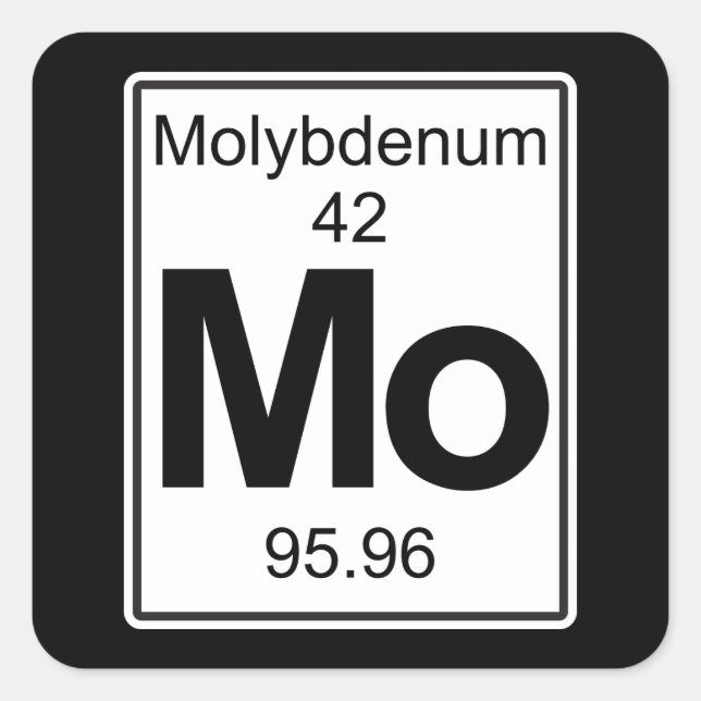 Pegatina Cuadrada Mo - Molybdeno (Anverso)