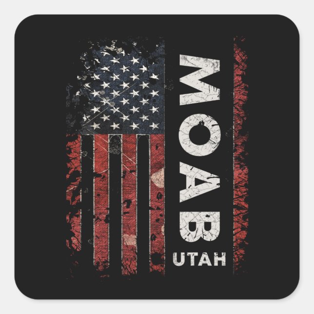 Pegatina Cuadrada Moab Utah (Anverso)