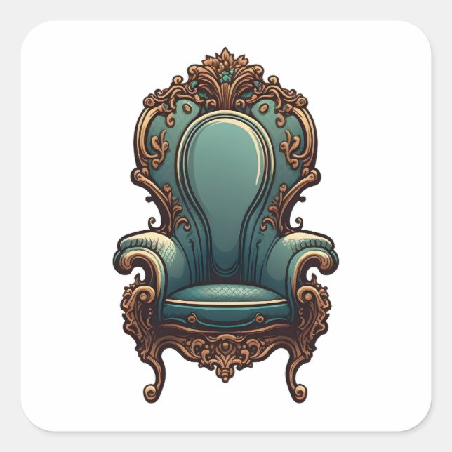 Pegatina Cuadrada Mobiliario antiguo, estilo Personalizado, silla an (Anverso)