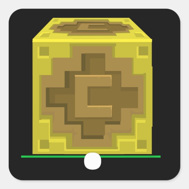 Pegatina Cuadrada Mobiliario brillante bloque de quin de curry later (Anverso)