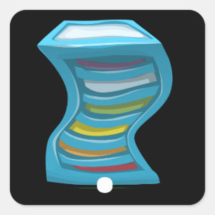 Pegatina Cuadrada Mobiliario brillante lateral mareas giratorias y m