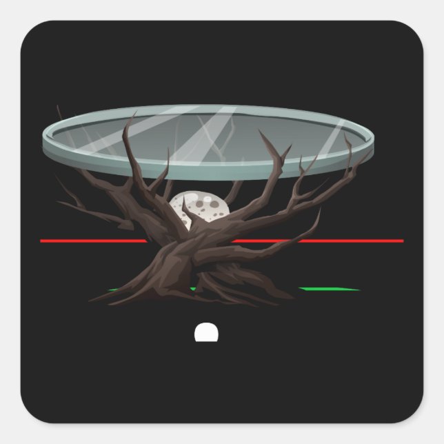 Pegatina Cuadrada Mobiliario brillante lateral rojizo (Anverso)