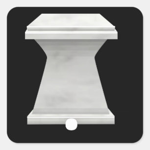 Pegatina Cuadrada Mobiliario brillante pedestal de mármol lateral