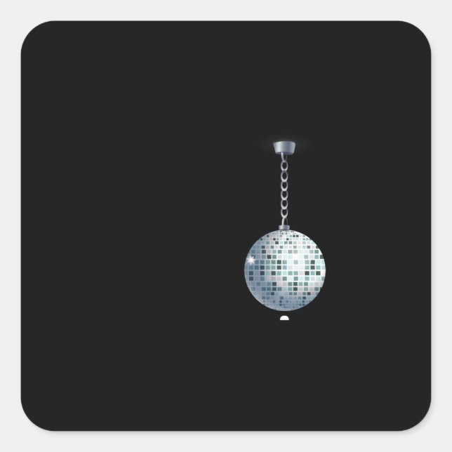 Pegatina Cuadrada Mobiliario brillante techo deco bola disco (Anverso)