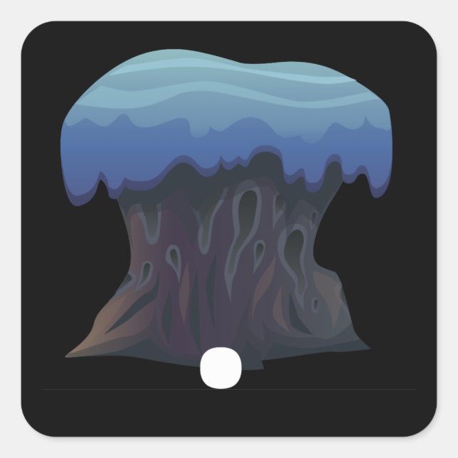 Pegatina Cuadrada Mobiliario de vidrio lateral peatón de uralia (Anverso)