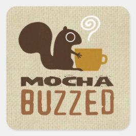 Pegatina Cuadrada Mocha anima a divertida ardilla