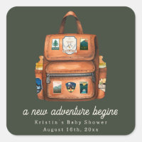 Mochila de aventura + Botellas Baby Shower verde