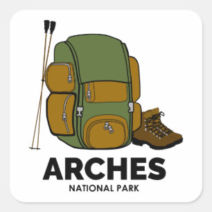 Pegatina Cuadrada Mochila del Parque Nacional Arches