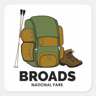 Pegatina Cuadrada Mochila del Parque Nacional Broads