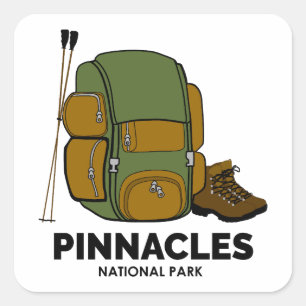 Pegatina Cuadrada Mochila del Parque Nacional de Pinnacles