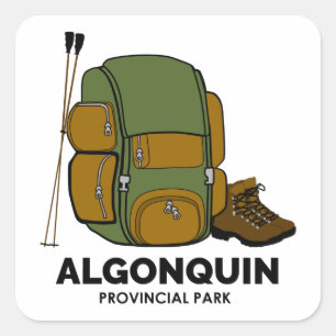 Pegatina Cuadrada Mochila del parque provincial Algonquin