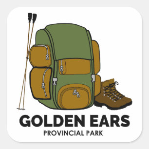 Pegatina Cuadrada Mochila del Parque Provincial Golden Ears