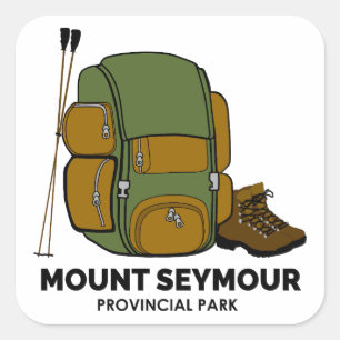 Pegatina Cuadrada Mochila del Parque Provincial Mount Seymour