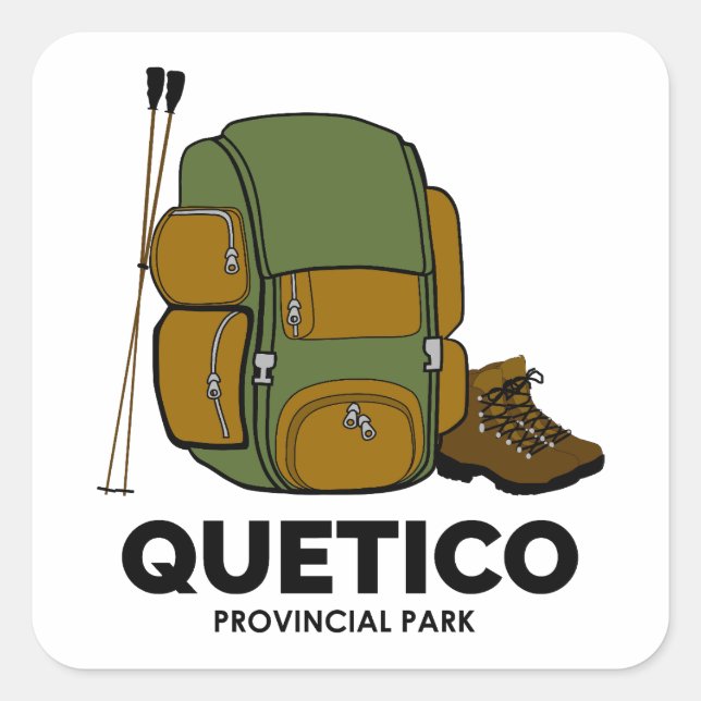 Pegatina Cuadrada Mochila del Parque Provincial Quetico (Anverso)