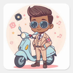 Pegatina Cuadrada Mod británico