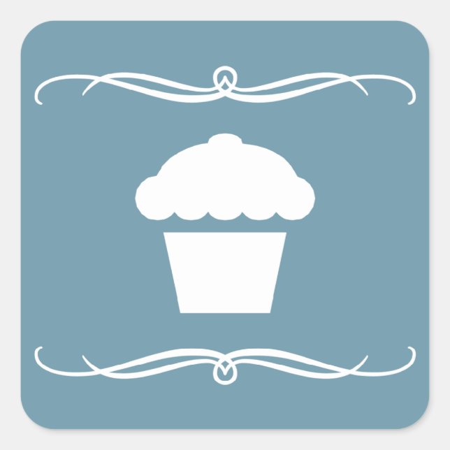 Pegatina Cuadrada mod cupcake (Anverso)