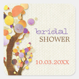 Pegatina Cuadrada Moda Árboles de campo Ducha Nodal Otoño