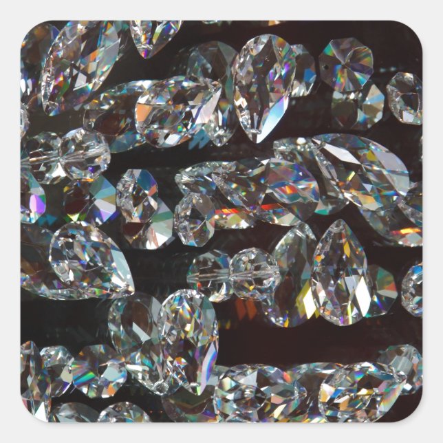 Pegatina Cuadrada Moda Black Diamond Chrystal Resumen Regalos de pat (Anverso)