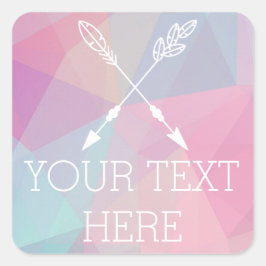 Pegatina Cuadrada Moda Boho Flechas cruzadas Pastel Bohemias Poligon