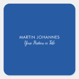 Pegatina Cuadrada Moda Elegante Plata Estilo Azul Minimalista