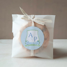 Pegatina Cuadrada Moda Escudo de color azul blanco verde verde monog