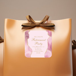 Pegatina Cuadrada Moda Fiesta de Jubilación Personalizado de Agentes