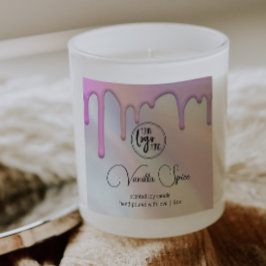 Pegatina Cuadrada Moda Fondo de Perla Holográfica Tu Vela Logo