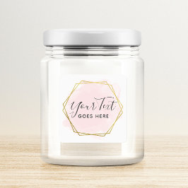 Pegatina Cuadrada Moda geométrica de color rosa y oro moderno de Rub