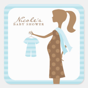 Pegatina Cuadrada Moda Mamá Para Ser Baby Shower