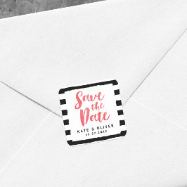 Pegatina Cuadrada Moda moderna Bandas blancas y negras ahorran la fe