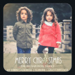 PEGATINA CUADRADA MODA SILVER MERRY CHRISTMAS HOLIDAY DIRECCIÓN FOTO<br><div class="desc">ÚNICA,  MODERNA,  CONTEMPORÁNEA,  MODERNA,  MÍNIMA,  NEGRA,  LUMINOSA,  DIVERTIDA,  ANIMADA gama de productos y colecciones coordinadas. Espero que disfrutes...  Para cualquier personalización adicional o cualquier otro elemento que coincida,  no dude en ponerse en contacto conmigo en yellowfebstudio@gmail.com</div>