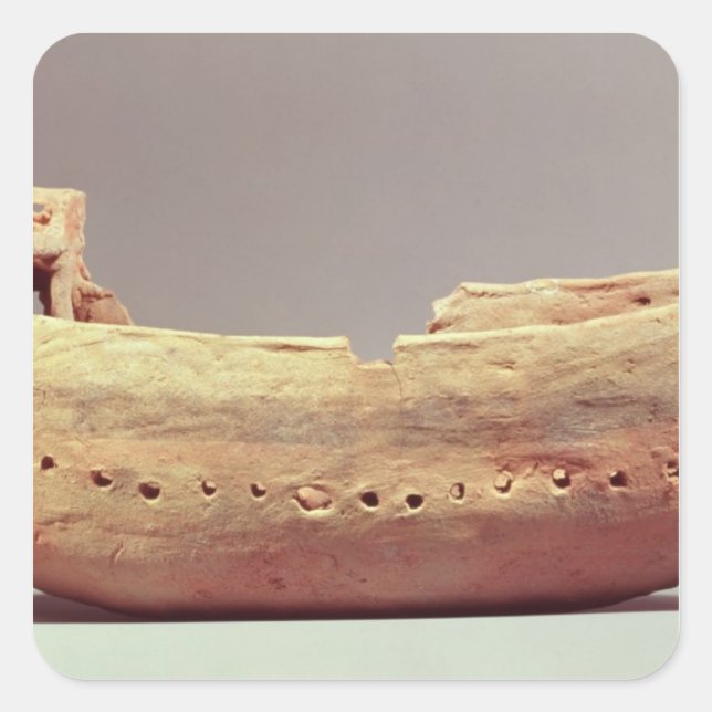 Pegatina Cuadrada Modelo de embarcación con cubierta de popó alta (Anverso)