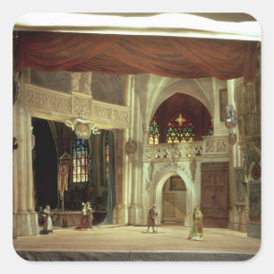 Pegatina Cuadrada Modelo de escenario para la ópera
