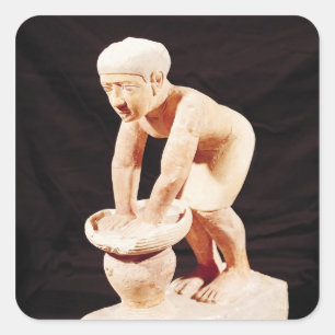 Pegatina Cuadrada Modelo de un hombre haciendo cerveza, de Saqqara