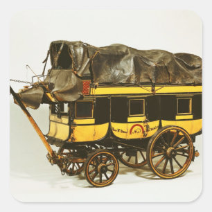 Pegatina Cuadrada Modelo de un omnibus de cuarenta asientos