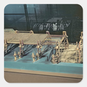 Pegatina Cuadrada Modelo de un puente sobre el Rin