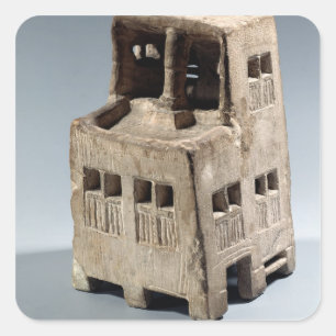 Pegatina Cuadrada Modelo de una casa (piedra caliza)