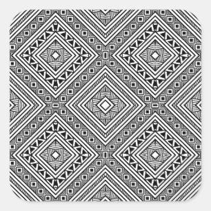 Pegatina Cuadrada Modelo étnico inconsútil