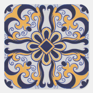 Pegatina Cuadrada Modelo portugués de la teja