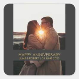 Pegatina Cuadrada Modern anniversary photo love 