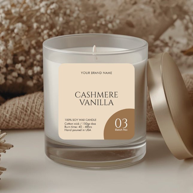 Pegatina Cuadrada Modern boho candle label sticker (Subido por el creador)